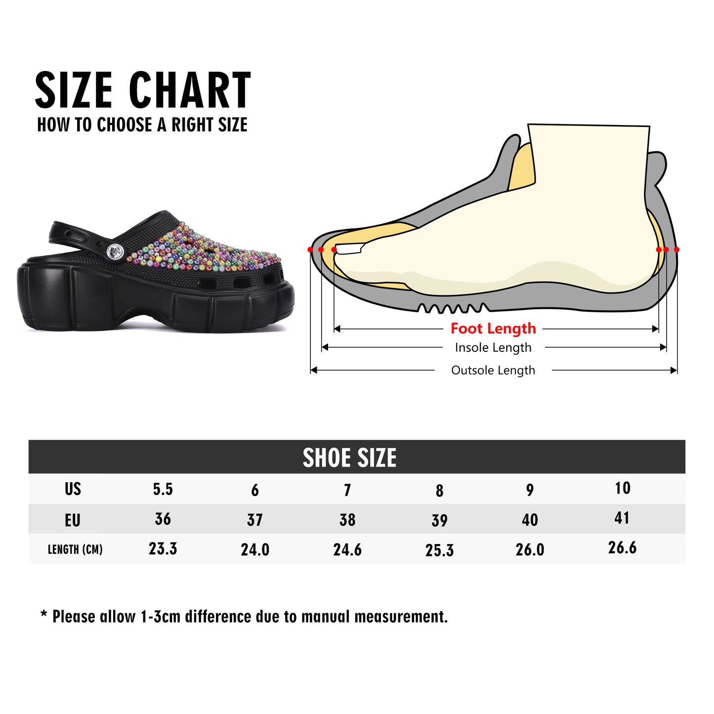 ViVi Vex Pink Star Black Rhinestone Clogs