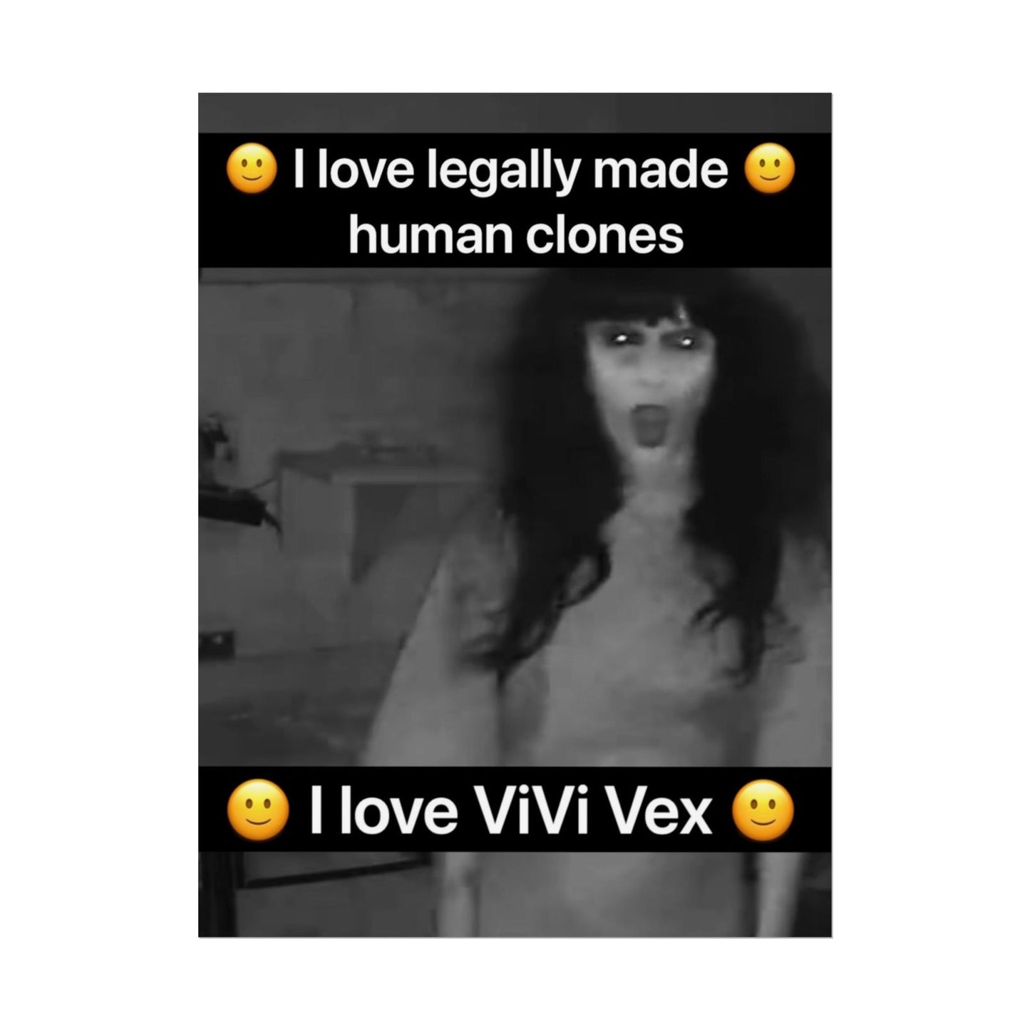 I love ViVi Vex I love Legally Made Human Clones Rolled Poster 3