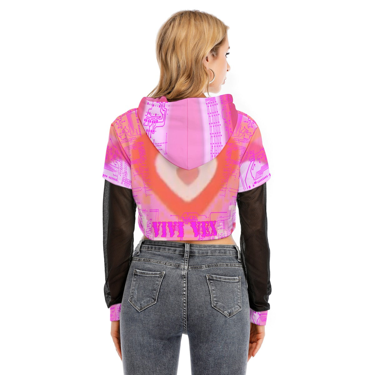 ViVi Vex Cyberpuff Backdoor Babe Hoodie (Mesh Sleeve Crop Top)