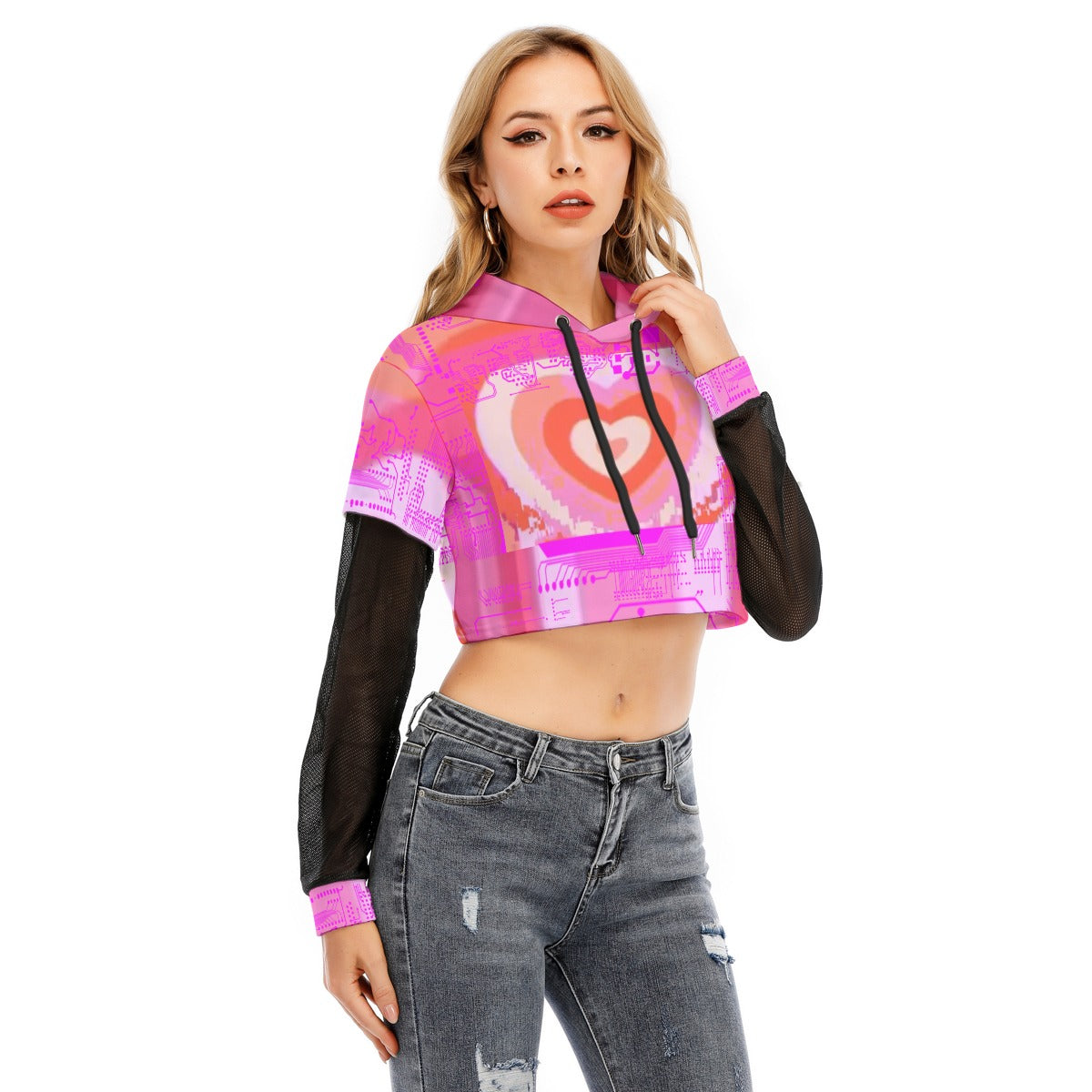 ViVi Vex Cyberpuff Backdoor Babe Hoodie (Mesh Sleeve Crop Top)