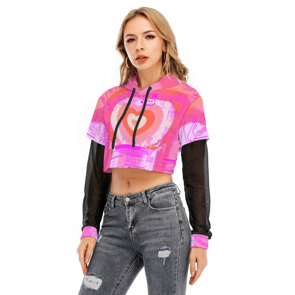 ViVi Vex Cyberpuff Backdoor Babe Hoodie (Mesh Sleeve Crop Top)