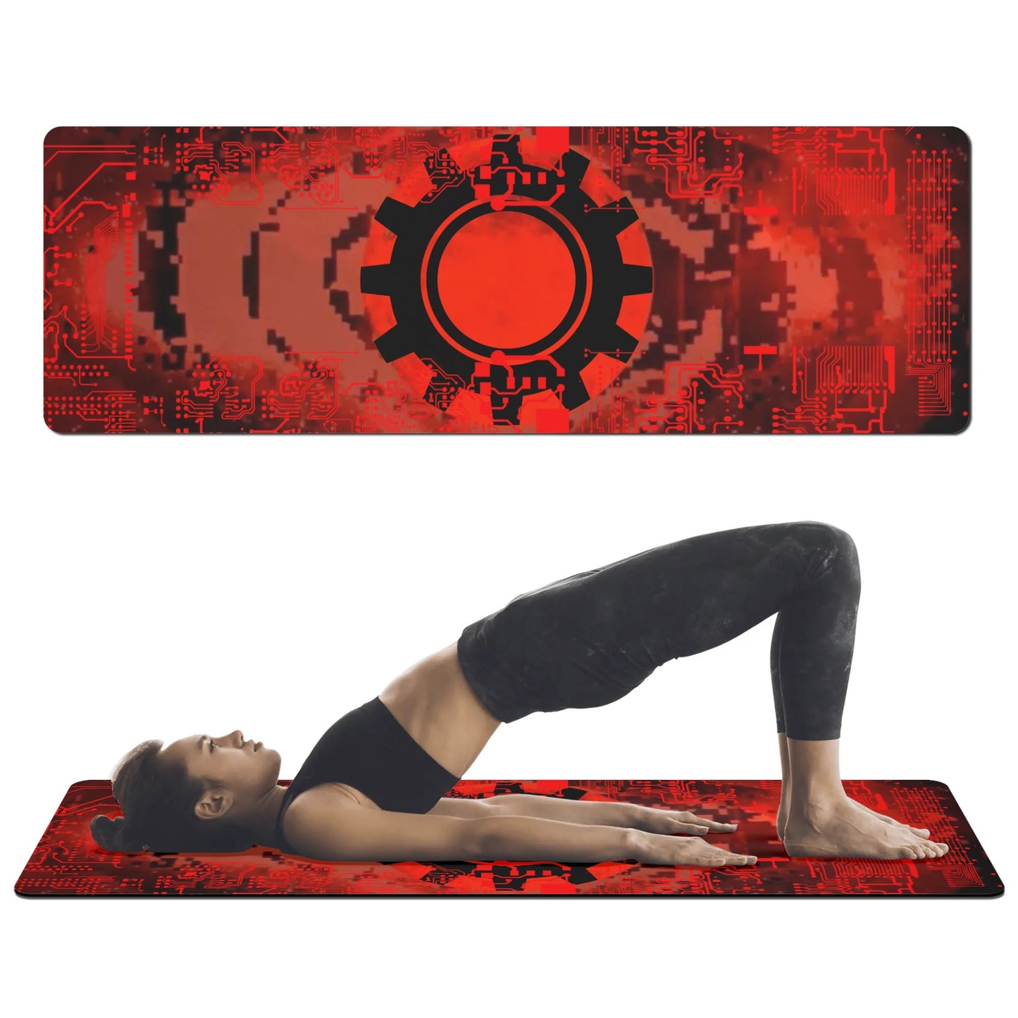 4mm Rubber Yoga Mat - Red Cyber Gear