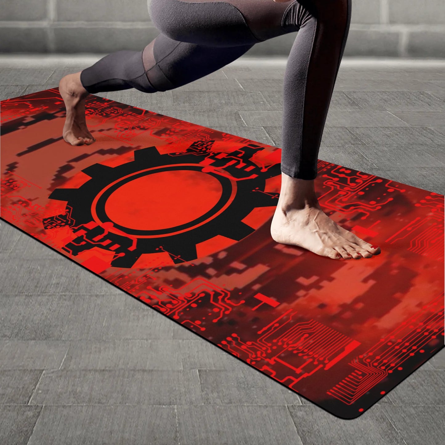 4mm Rubber Yoga Mat - Red Cyber Gear