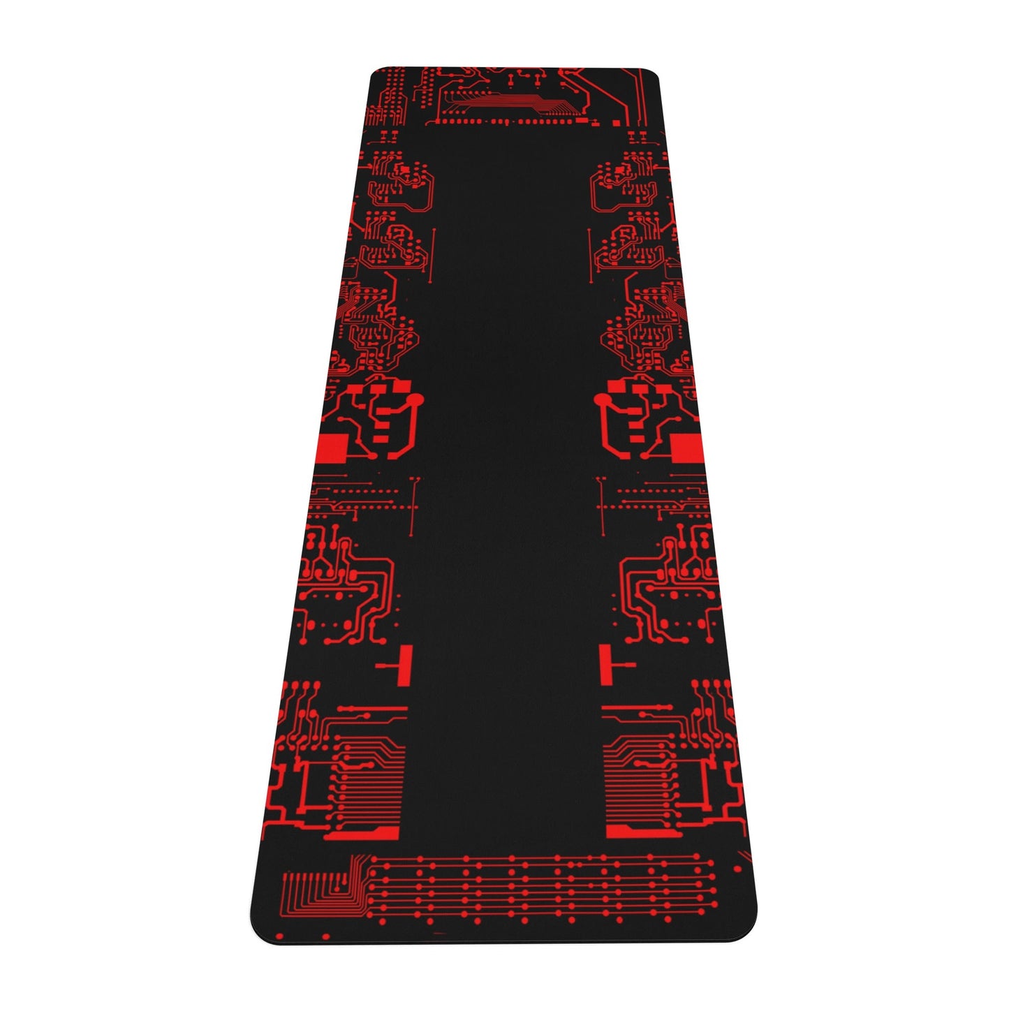 4mm Rubber Yoga Mat - Red Cyber Circuits