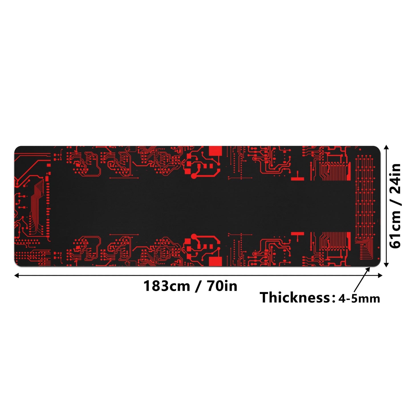 4mm Rubber Yoga Mat - Red Cyber Circuits