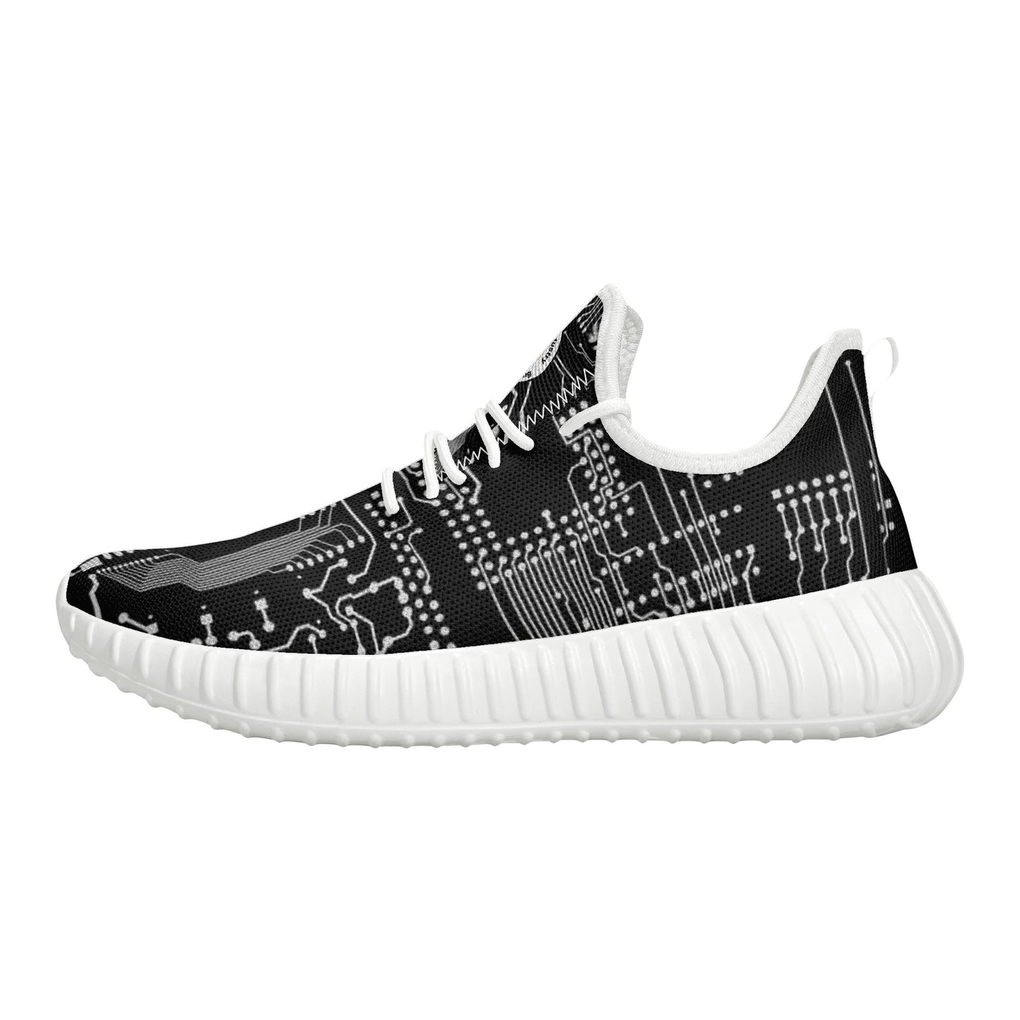 ViVi Vex Basic Mesh Knit Sneakers For Running And Stuff (White on Black)