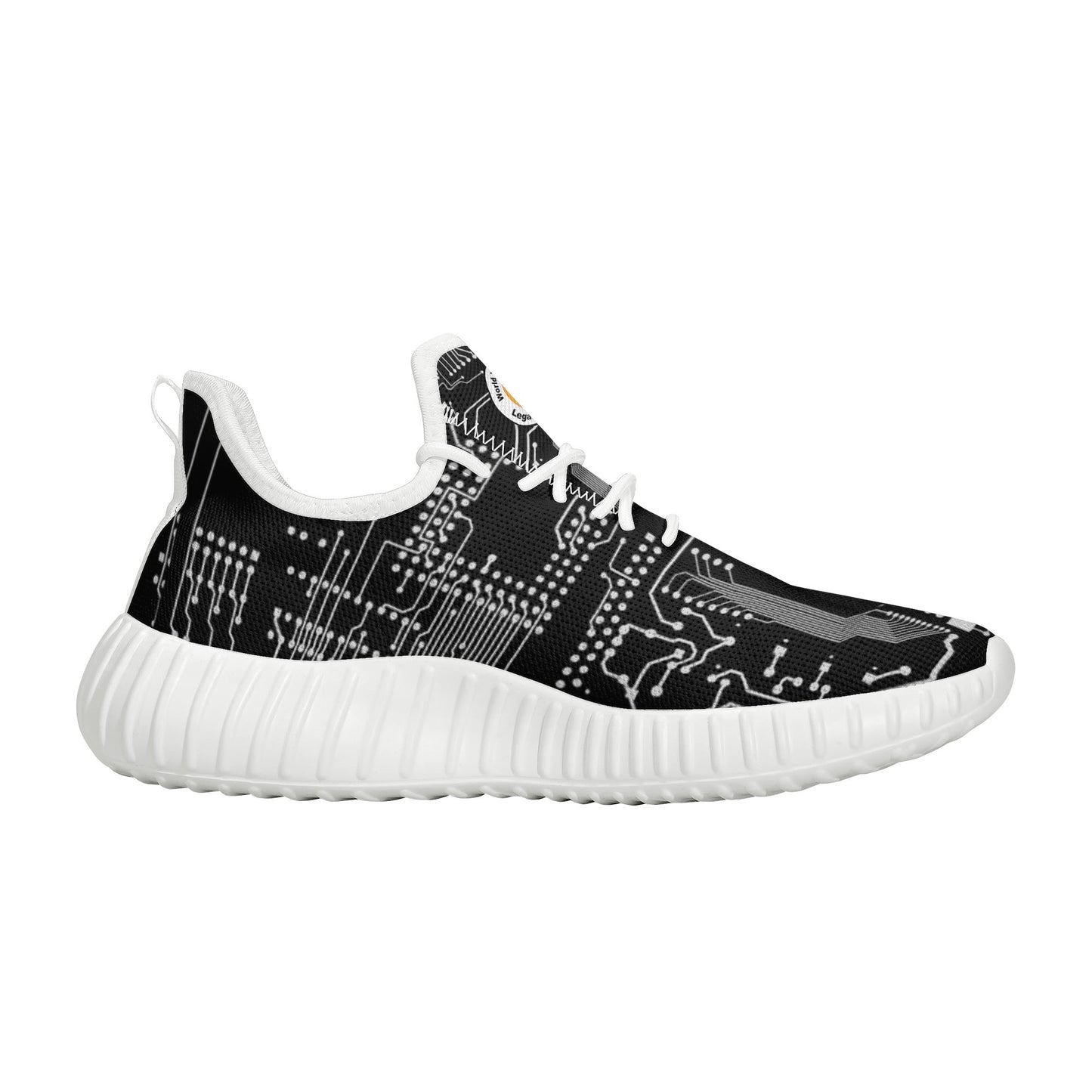 ViVi Vex Basic Mesh Knit Sneakers For Running And Stuff (White on Black)