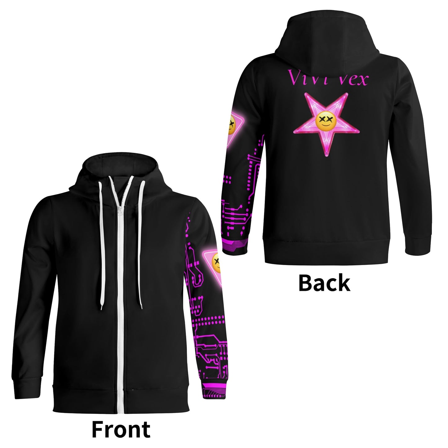 ViVi Vex Zip Turtleneck Hoodie Streetwear