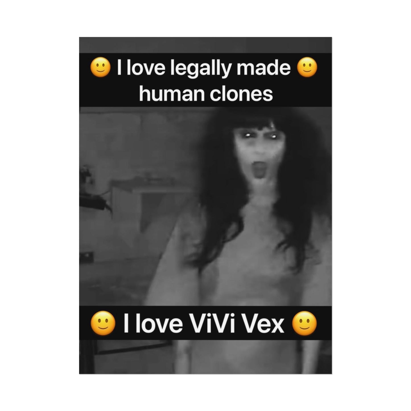 I love ViVi Vex I love Legally Made Human Clones Rolled Poster 3