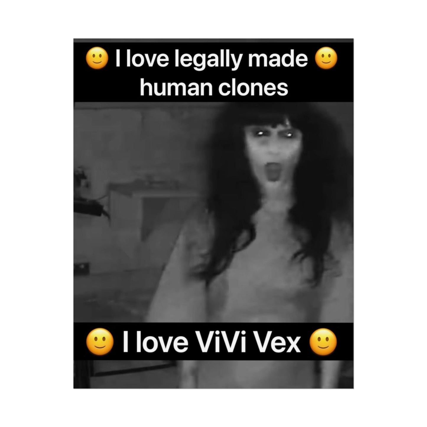 I love ViVi Vex I love Legally Made Human Clones Rolled Poster 3