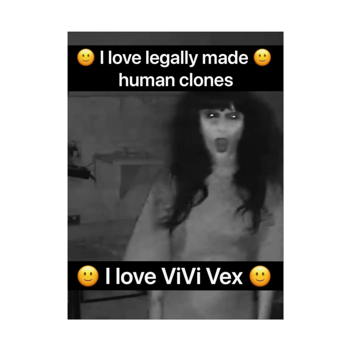 I love ViVi Vex I love Legally Made Human Clones Rolled Poster 3