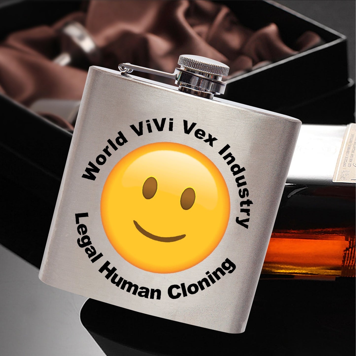 ViVi Vex World Industry Hip Flask 6oz Stainless Steel