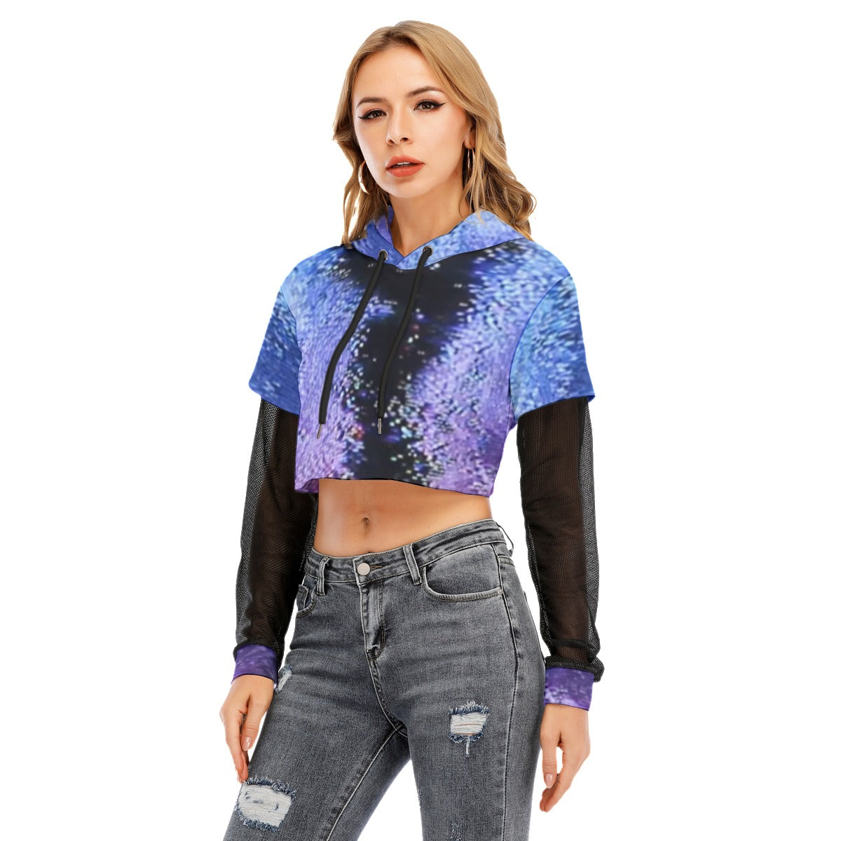 ViVi Vex [Game </3 Shark] Hoodie (Mesh Sleeve Crop Top)