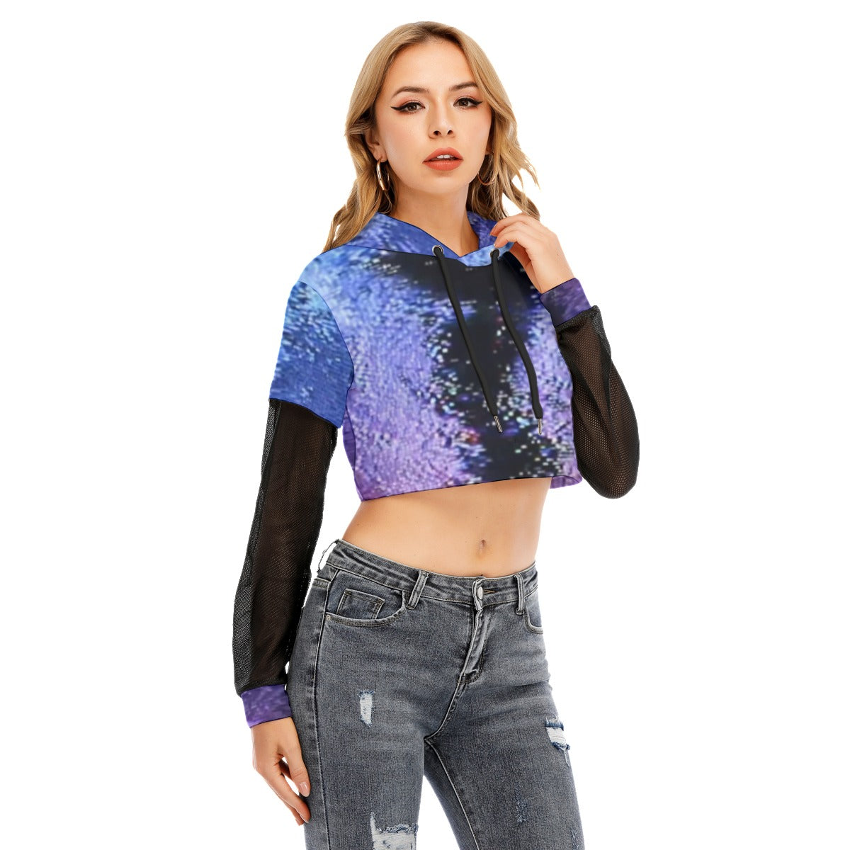 ViVi Vex [Game </3 Shark] Hoodie (Mesh Sleeve Crop Top)