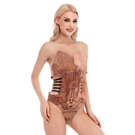 ViVi Vex Dust Punk Wasteland Raver Bodysuit (Tube Top Side Straps)