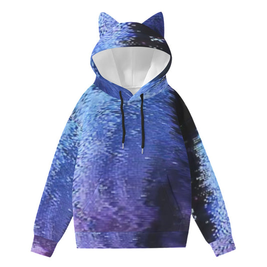 ViVi Vex [Game </3 Shark] Dark Purple Kitty Hoodie