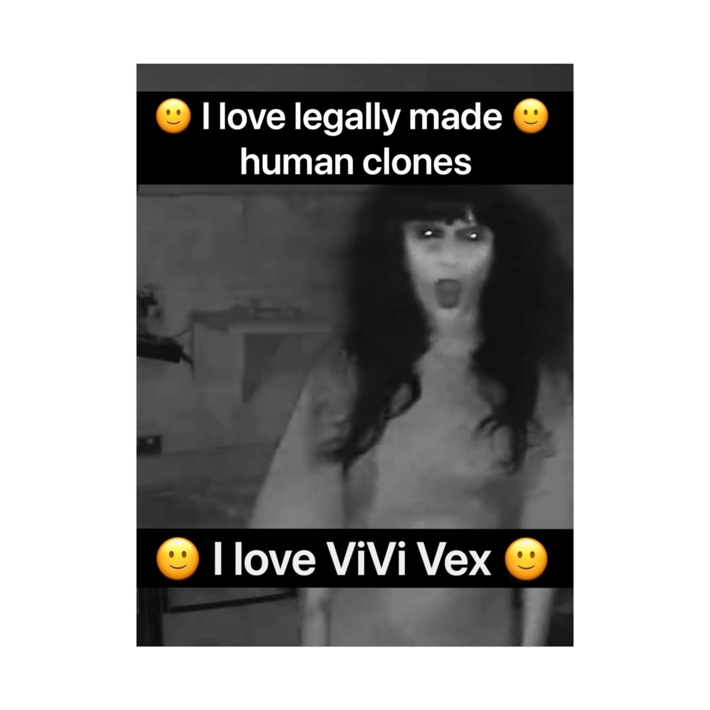 I love ViVi Vex I love Legally Made Human Clones Rolled Poster 3